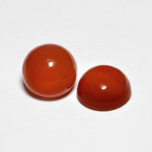 1.60캐럿 천연 미디엄 레드 아게이트 보석, 라운드 컷, 5.95 mm, 투명한
