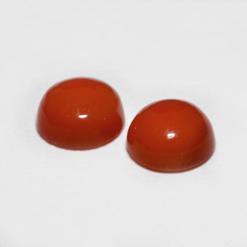 1.60캐럿 천연 미디엄 레드 아게이트 보석, 라운드 컷, 5.95 mm, 투명한