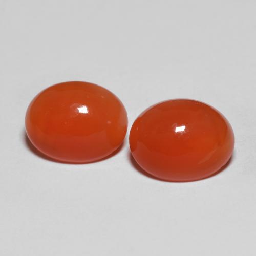 3.47캐럿 천연 오렌지 레드 아게이트 보석, 타원형 컷, 8.9×7.1 mm, 투명한