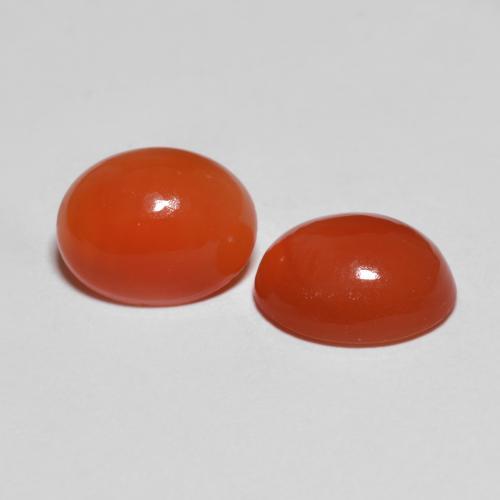 3.47캐럿 천연 오렌지 레드 아게이트 보석, 타원형 컷, 8.9×7.1 mm, 투명한