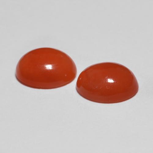 3.47캐럿 천연 오렌지 레드 아게이트 보석, 타원형 컷, 8.9×7.1 mm, 투명한