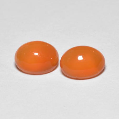 1.41캐럿 천연 따뜻한 살구 오렌지 아게이트 보석, 타원형 컷, 6.7×5.1 mm, 투명한