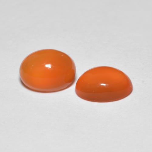 1.41캐럿 천연 따뜻한 살구 오렌지 아게이트 보석, 타원형 컷, 6.7×5.1 mm, 투명한