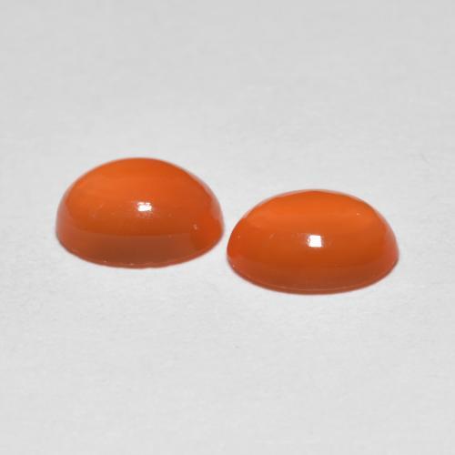 1.41캐럿 천연 따뜻한 살구 오렌지 아게이트 보석, 타원형 컷, 6.7×5.1 mm, 투명한