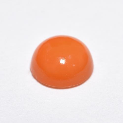 1.16캐럿 천연 노란 오렌지 아게이트, 라운드 컷, 6.81 mm, 투명한