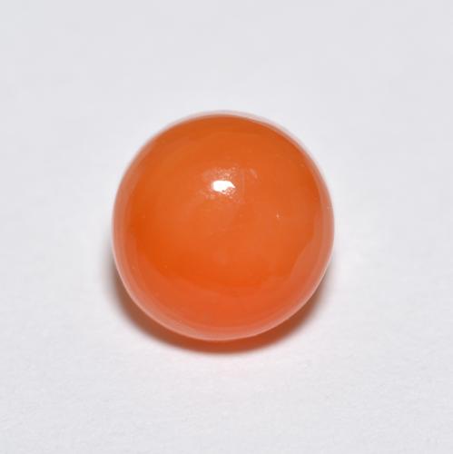 1.34캐럿 천연 미디엄 오렌지 아게이트, 라운드 컷, 6.77 mm, 투명한