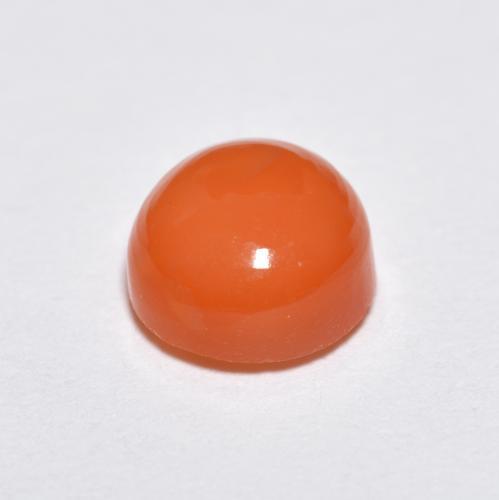 1.34캐럿 천연 미디엄 오렌지 아게이트, 라운드 컷, 6.77 mm, 투명한