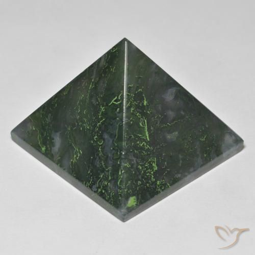 98.71ct 자연스러운 미디엄 그린 마노, 정사각형, 불투명체