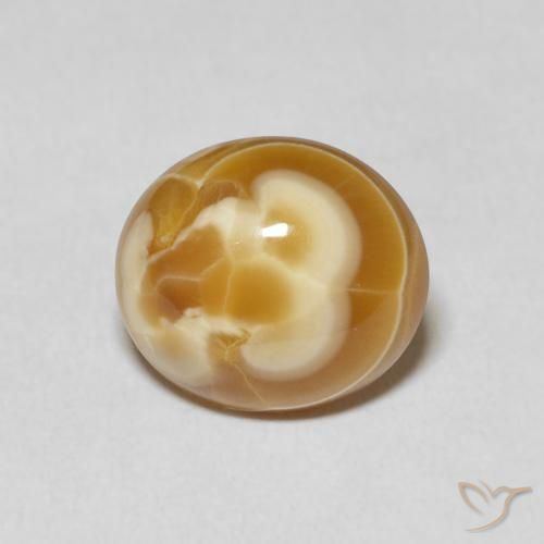 6.40ct 자연스러운 다색 마노, 타원형, 불투명체