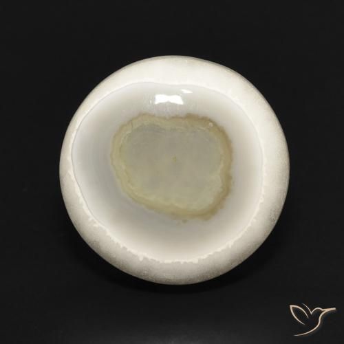 12.79ct 자연스러운 여러 가지 빛깔의 흰색 마노, 둥근, 불투명체