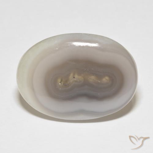 34.15ct 자연스러운 White Cream 마노, 타원형, 불투명체