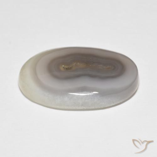 34.15캐럿 천연 White Cream 마노, 타원형, 불투명체