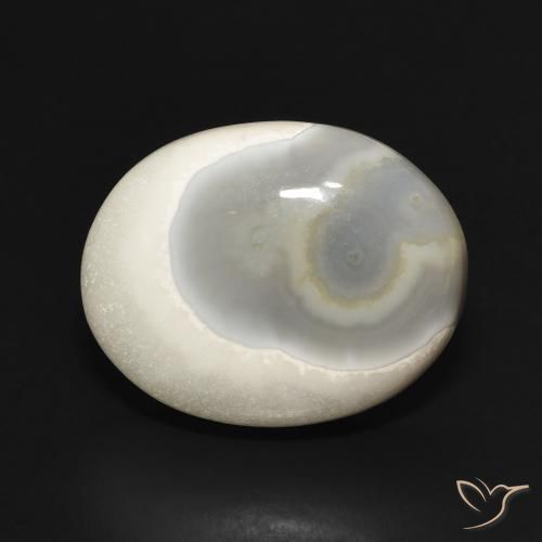 14.96ct 자연스러운 여러 가지 빛깔의 흰색 마노, 타원형, 불투명체