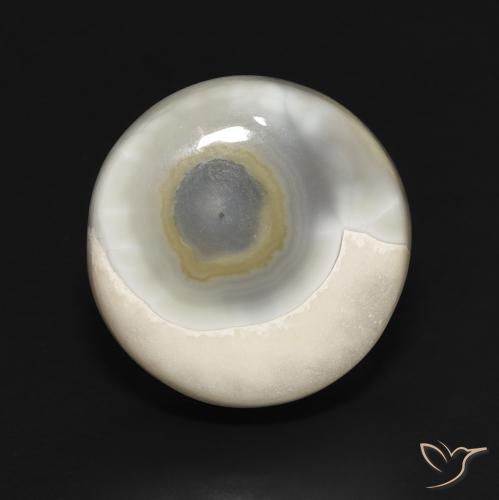 16.75ct 자연스러운 여러 가지 빛깔의 흰색 마노, 둥근, 불투명체
