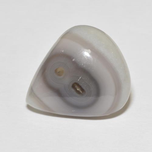 18.49ct 자연스러운 따뜻한 화이트 마노, 배 모양, 불투명체