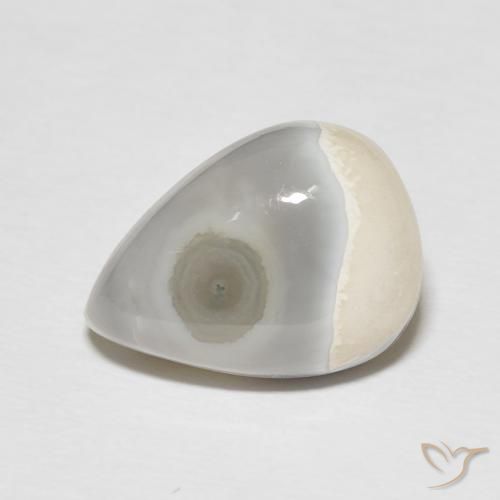 8.53ct 자연스러운 따뜻한 화이트 마노, 배 모양, 불투명체