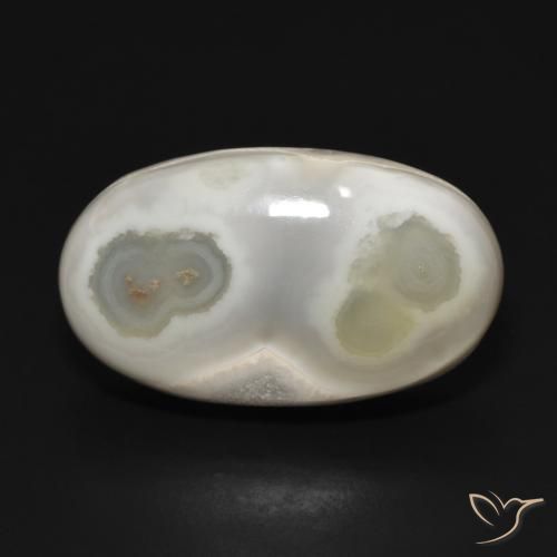29.67ct 자연스러운 따뜻한 화이트 마노, 타원형, 불투명체