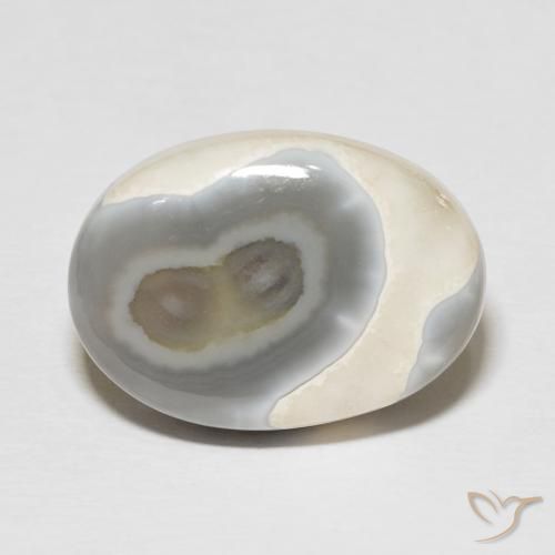 14.42ct 자연스러운 다색 마노, 타원형, 불투명체