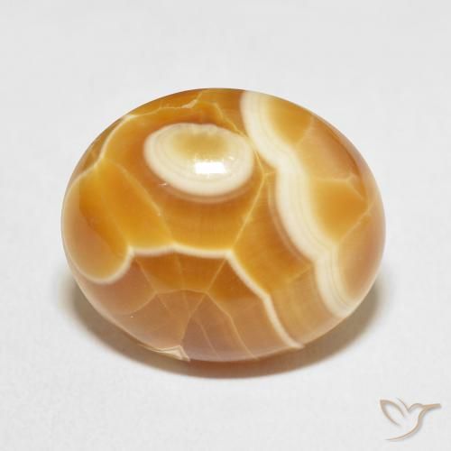 16.00ct 자연스러운 다색 마노, 타원형, 불투명체