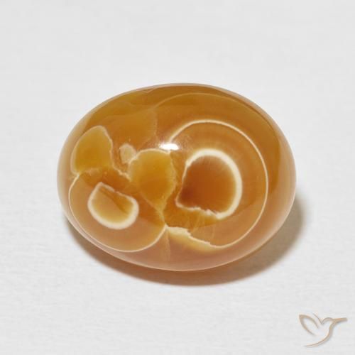14.54ct 자연스러운 다색 마노, 타원형, 불투명체