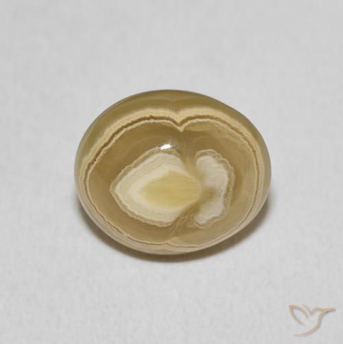 6.07ct 자연스러운 다색 마노, 타원형, 불투명체