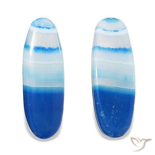 31.70ctw 멀티컬러 블루 마노, 타원형, 투명한