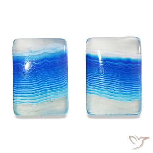 16.94캐럿 천연 멀티컬러 블루 마노 보석, 바게트, 투명한