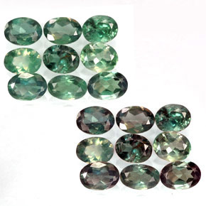 캐럿 천연 그린/레드 알렉산드라이트 보석, 타원형 컷, 3.8×2.7 mm, VS