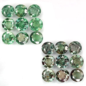 캐럿 천연 그린/레드 알렉산드라이트 보석, 라운드 컷, 3.17 mm, VS