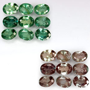 캐럿 천연 그린/레드 알렉산드라이트 보석, 타원형 컷, 4×3 mm, VS
