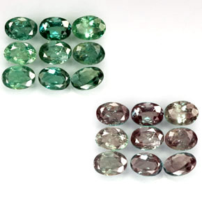 캐럿 천연 그린/레드 알렉산드라이트 보석, 타원형 컷, 3.8×2.8 mm, VS