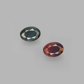 0.15캐럿 천연 그린/레드 알렉산드라이트, 타원형 컷, 3.6×2.7 mm, VS