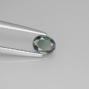 0.34캐럿 천연 그린/레드 알렉산드라이트, 타원형 컷, 4.8×3.8 mm, VVS-VS