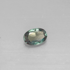 0.34캐럿 천연 그린/레드 알렉산드라이트, 타원형 컷, 5.1×3.5 mm, VVS-VS