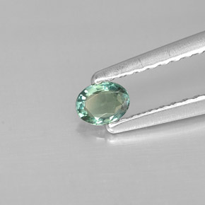 0.17캐럿 천연 그린/레드 알렉산드라이트, 타원형 컷, 3.8×2.9 mm, VS