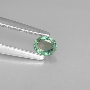0.15캐럿 천연 그린/레드 알렉산드라이트, 타원형 컷, 3.7×3 mm, VS