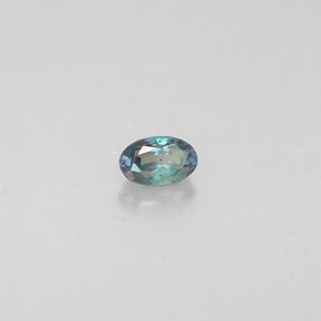 0.12캐럿 천연 그린/레드 알렉산드라이트, 타원형 컷, 3.4×2.1 mm, VS