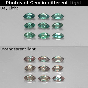 캐럿 천연 그린/레드 알렉산드라이트 보석, 마퀴즈, 3.8×1.9 mm, VS