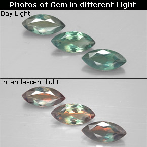 캐럿 천연 그린/레드 알렉산드라이트 보석, 마퀴즈, 6.9×3.3 mm, VS