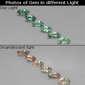 캐럿 천연 그린/레드 알렉산드라이트 보석, 마퀴즈, 4.9×2.4 mm, VS