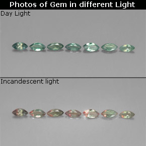 캐럿 천연 그린/레드 알렉산드라이트 보석, 마퀴즈, 4.9×2.4 mm, VS