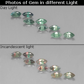 캐럿 천연 그린/레드 알렉산드라이트 보석, 마퀴즈, 4.9×2.5 mm, VS