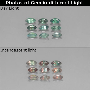 캐럿 천연 그린/레드 알렉산드라이트 보석, 마퀴즈, 3.9×2 mm, VS