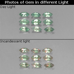 캐럿 천연 그린/레드 알렉산드라이트 보석, 마퀴즈, 3.9×2 mm, VVS-VS