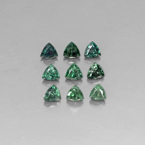 캐럿 천연 그린/레드 알렉산드라이트 보석, 트릴리언, 3.2×3.1 mm, VS