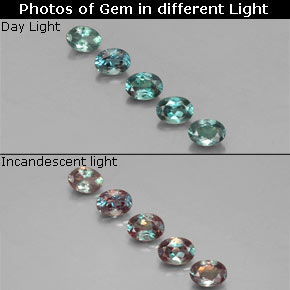 캐럿 천연 그린/레드 알렉산드라이트 보석, 타원형 컷, 3.5×2.6 mm, VS