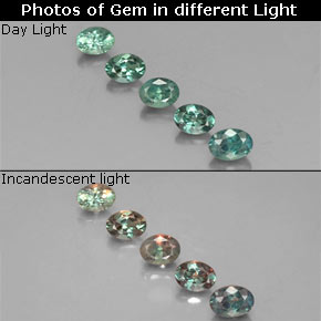 캐럿 천연 그린/레드 알렉산드라이트 보석, 타원형 컷, 3.6×2.6 mm, VS