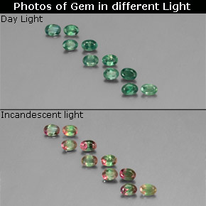 캐럿 천연 녹색/빨간색 알렉산더 보석 보석, 타원형 컷, VS