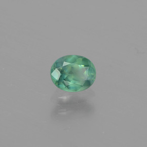 0.45캐럿 천연 그린/레드 알렉산드라이트, 타원형 컷, 5.1×4.1 mm, VS