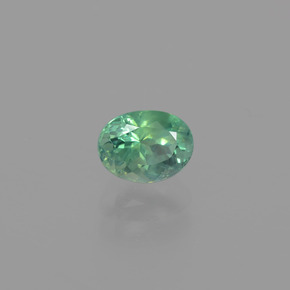 0.94캐럿 천연 그린/레드 알렉산드라이트, 타원형 컷, 6.2×4.7 mm, VS
